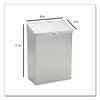 Hospeco Rectangular Prism Trash Can, Stainless Steel, Top Door, Stainless Steel ND-1E